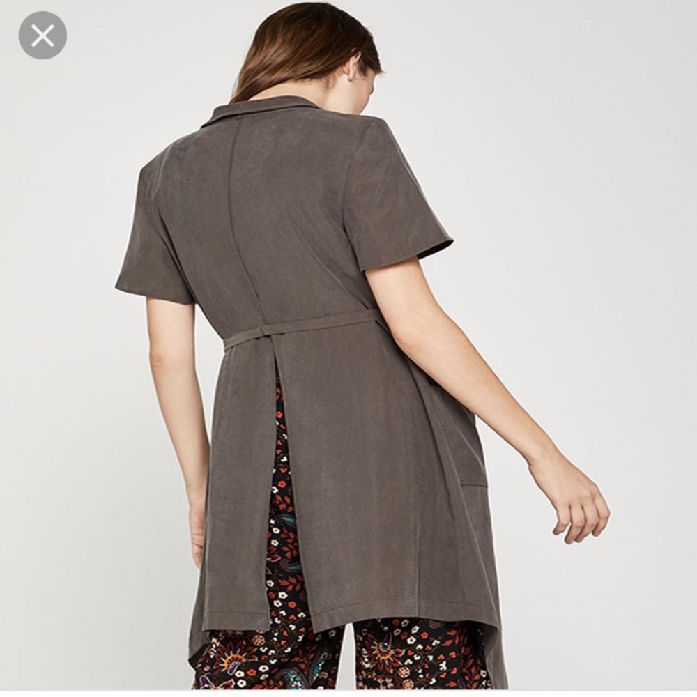 BCBG Flutter sleeve long vest